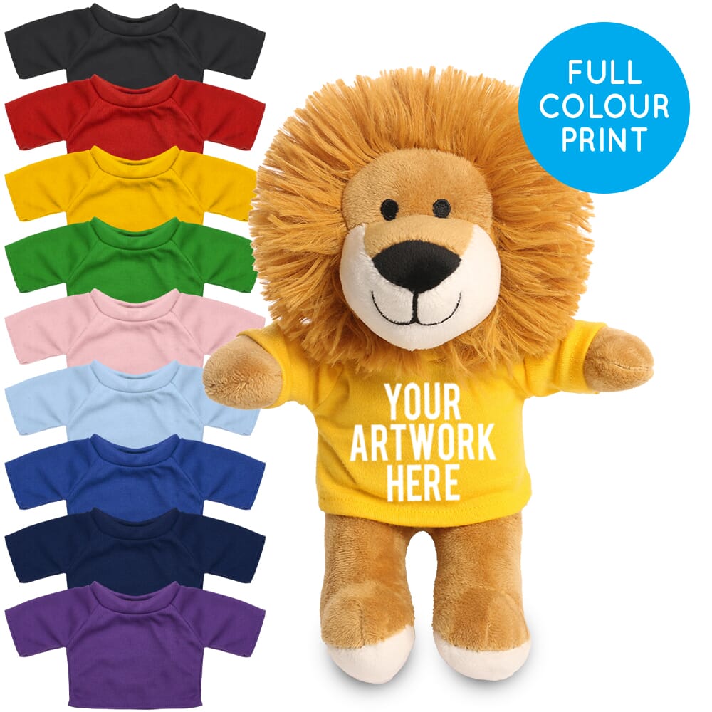 Promotional Big Louis in Printed Coloured T-shirt - Branded Soft Toys - Large Teddy Bear