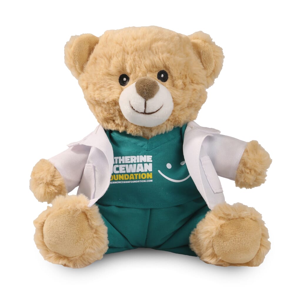 Promotional Large Catherine II Bear in Printed Medical Outfit - Branded Soft Toys - Large Teddy Bear