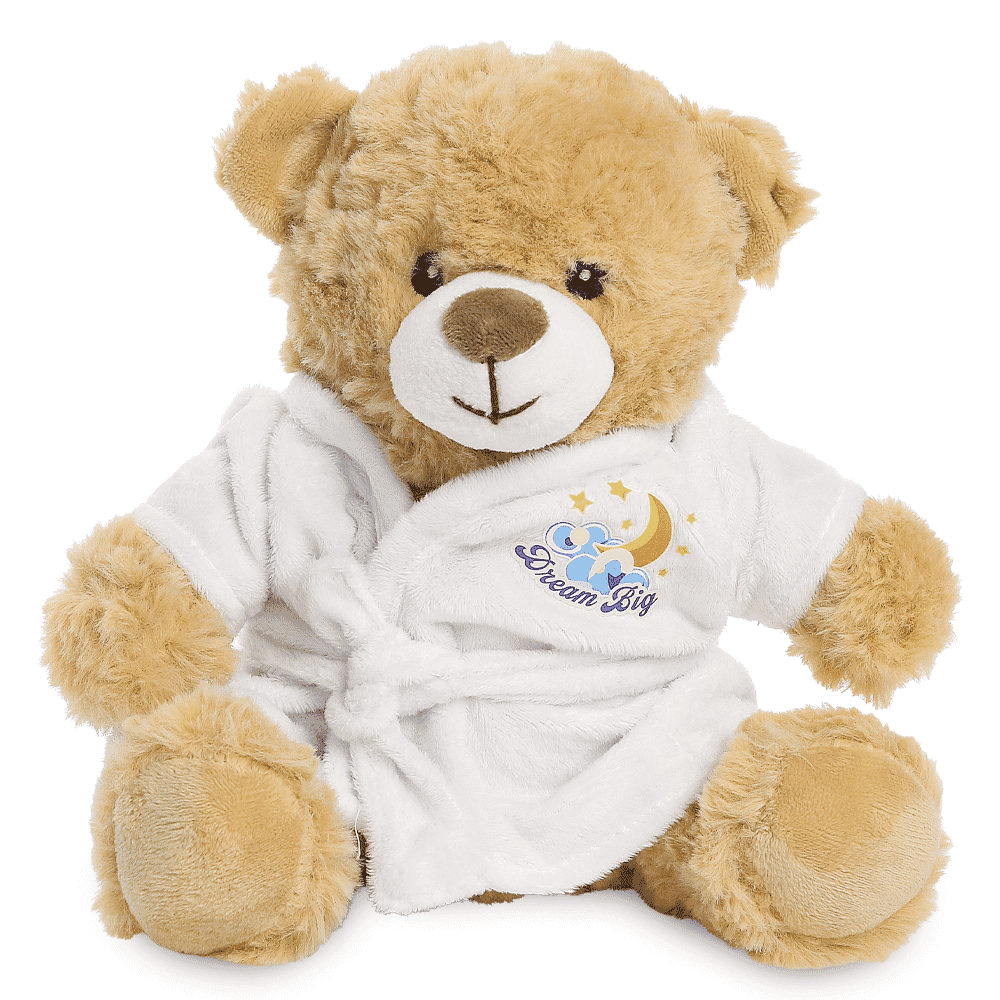 Promotional Large Catherine II Bear in Printed Dressing Gown - Branded Soft Toys - Large Teddy Bear