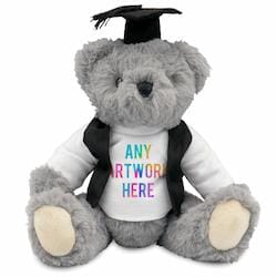 Promotional Archie Jointed Bear in Printed Graduation Outfit - Branded Soft Toys - Large Teddy Bear