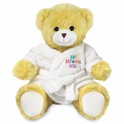 Promotional Elizabeth Bear in Printed Dressing Gown - Branded Soft Toys - Large Teddy Bear