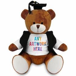 Promotional Richard Bear in Printed Graduation Outfit - Branded Soft Toys - Large Teddy Bear