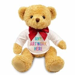 Promotional William Bear With Ribbon - Printed Soft Toys - Medium Teddy Bear