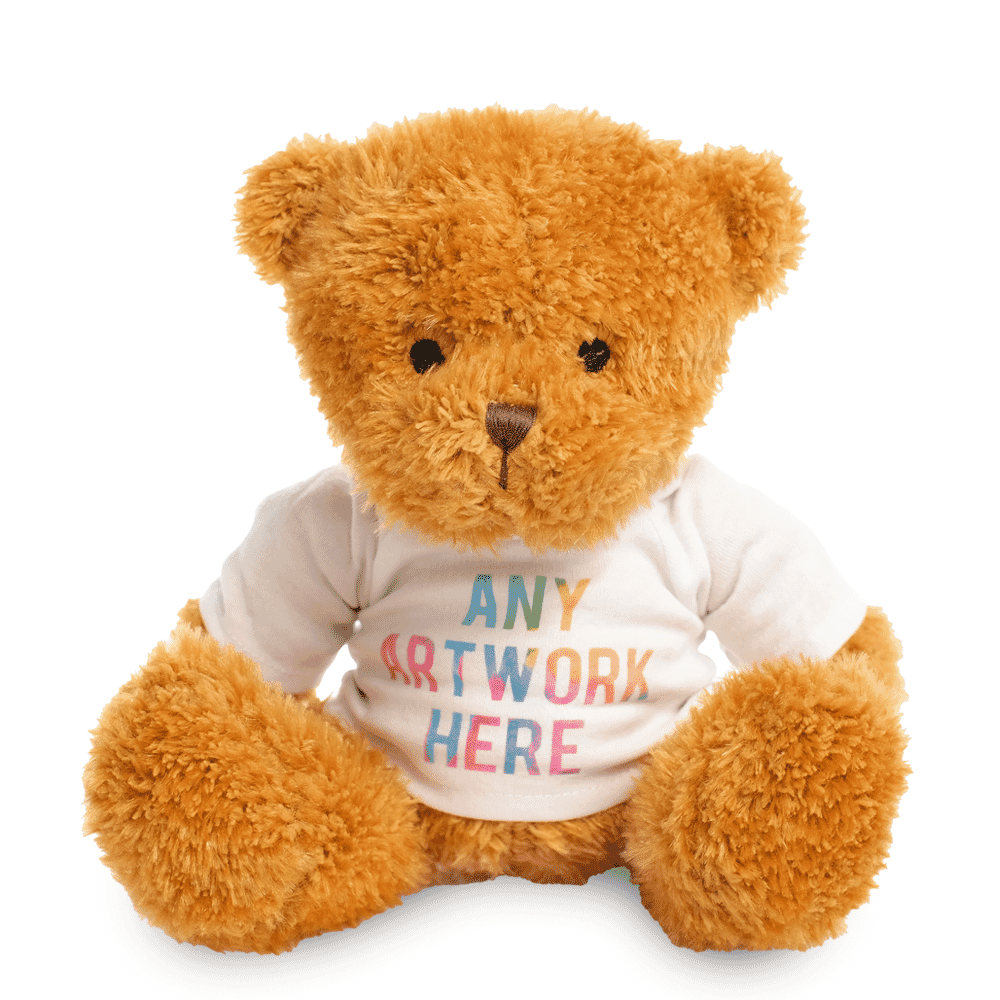 Promotional James II Light Brown Bear - Printed Soft Toys - Medium Teddy Bear