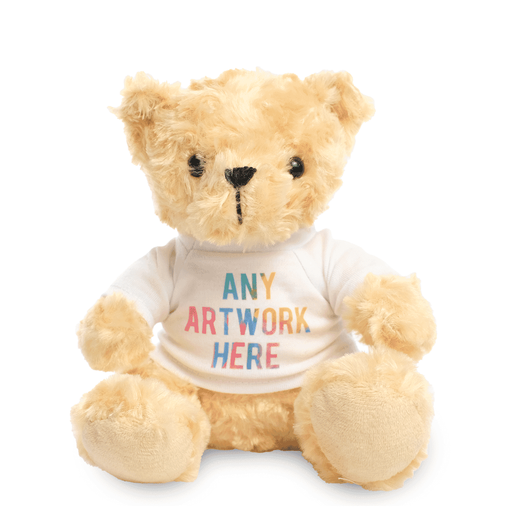 Promotional Victoria 16cm Golden Bear - Printed Soft Toys - Medium Teddy Bear