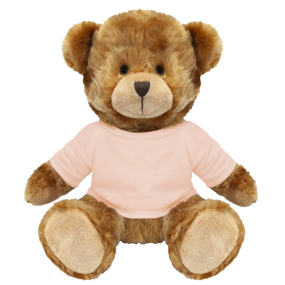 Blank 20cm Charles Jointed Bear - Baby Pink T-Shirt