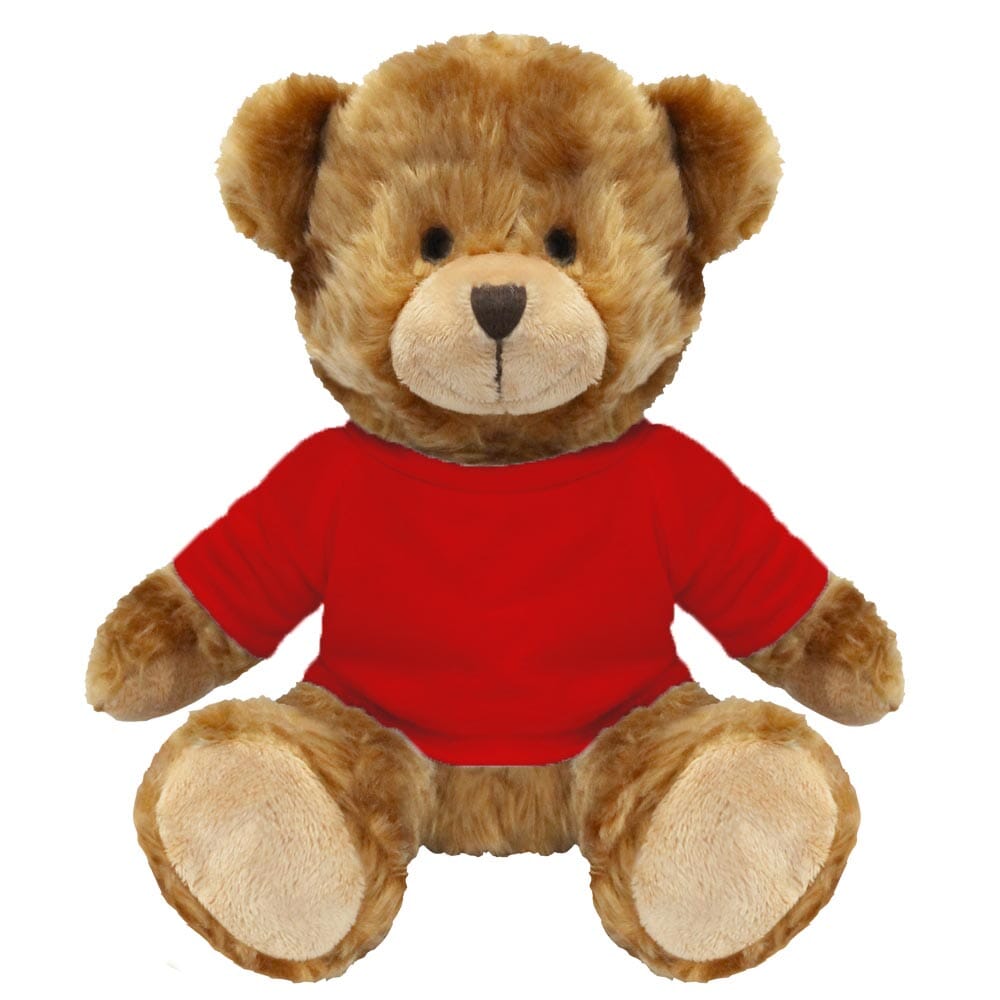 Blank 20cm Charles Jointed Bear - Red T-Shirt
