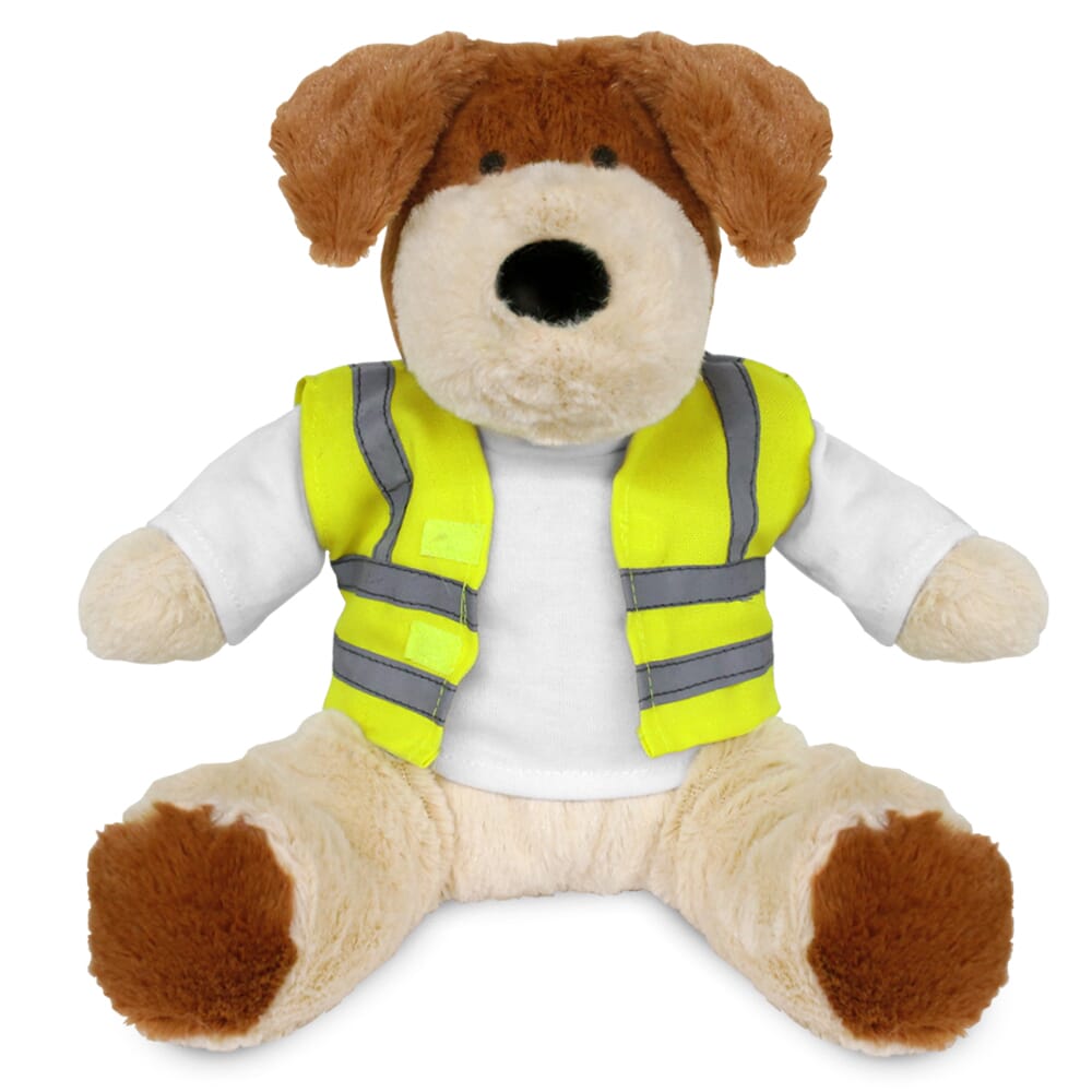 Blank 20cm Darcy Dog with Hi-Vis Vest