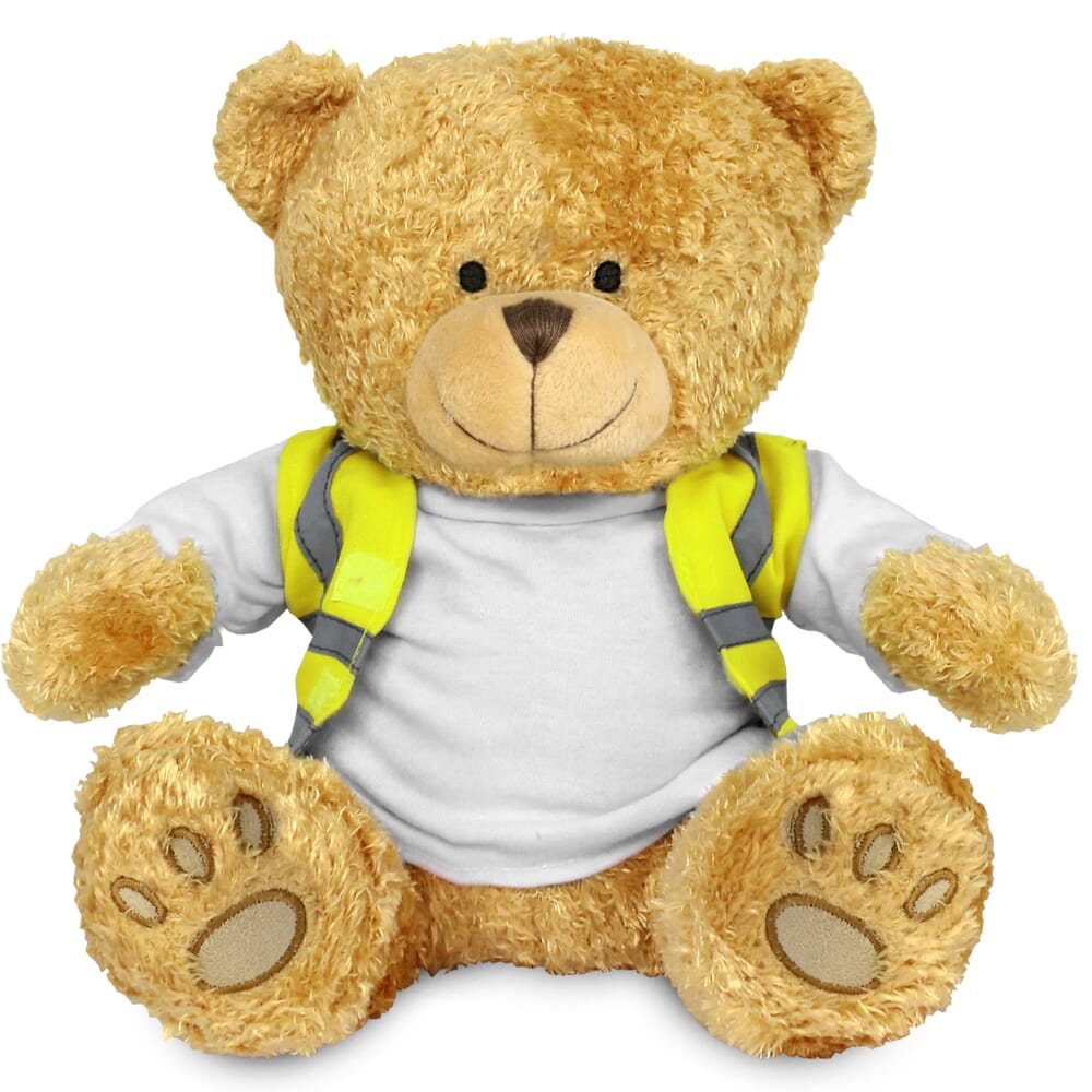 Blank Golden 22cm Edward bear with Hi-Vis Vest