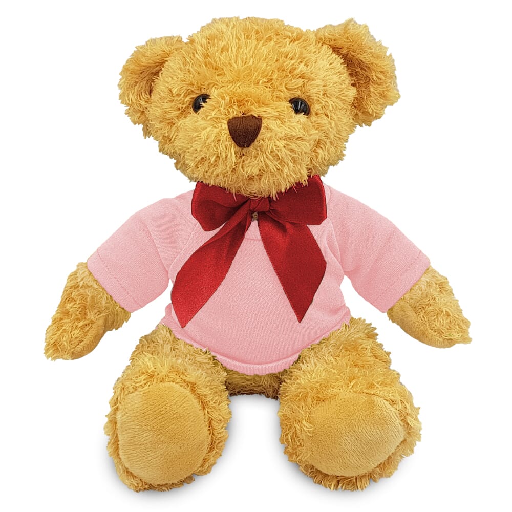 Blank 18cm William Bear with Pink t-shirt