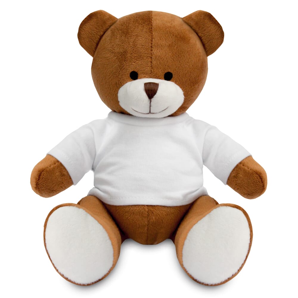 A medium sized blank soft toy teddy bear suitable for Dye-Sub and transfer printing. The toy is made of high-quality materials and is perfect for children and adults alike.