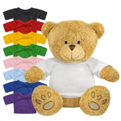 Blank Golden 22cm Edward bear with Coloured t-shirt