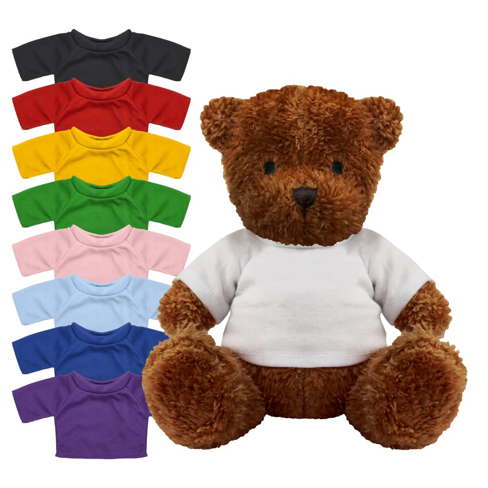 Blank Brown 18cm James bear with Coloured t-shirt