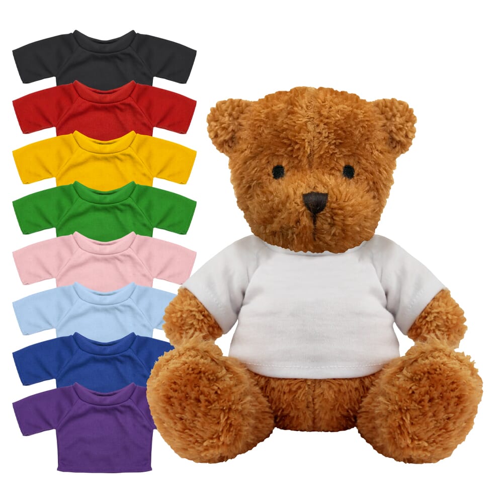 Blank Golden 18cm James bear with Coloured t-shirt
