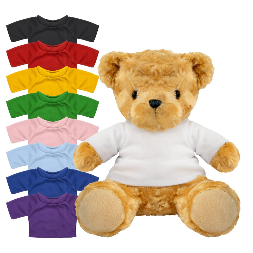 Blank 19cm Victoria bear with Coloured t-shirt