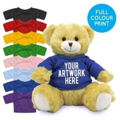 Printed 20cm Elizabeth bear with Coloured t-shirt