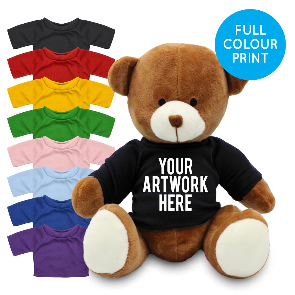 Printed 20cm Richard Bear with Coloured t-shirt