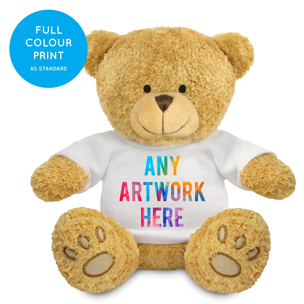 Promotional Edward II Golden Teddy Bear 22cm - Printed Soft Toys - Extra Large Soft Toy - Full Colour Print as standard