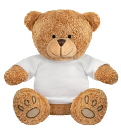 Blank Sublimation Brown 22cm Edward Bear - White T-Shirt