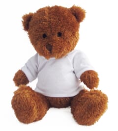 A medium sized blank soft toy teddy bear suitable for Dye-Sub and transfer printing. The toy is made of high-quality materials and is perfect for children and adults alike.