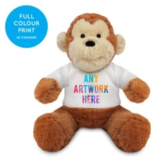 Promotional Max Monkey Plush Toy 15cm - Printed Soft Toys - Small Soft Toy - Full Colour Print as standard