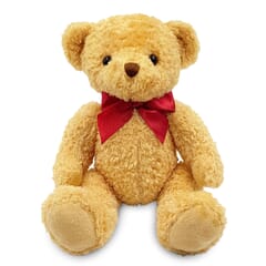 Naked 18cm William Bear with red ribbon