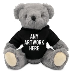 20cm Archie Jointed bear with printed Black Hoody