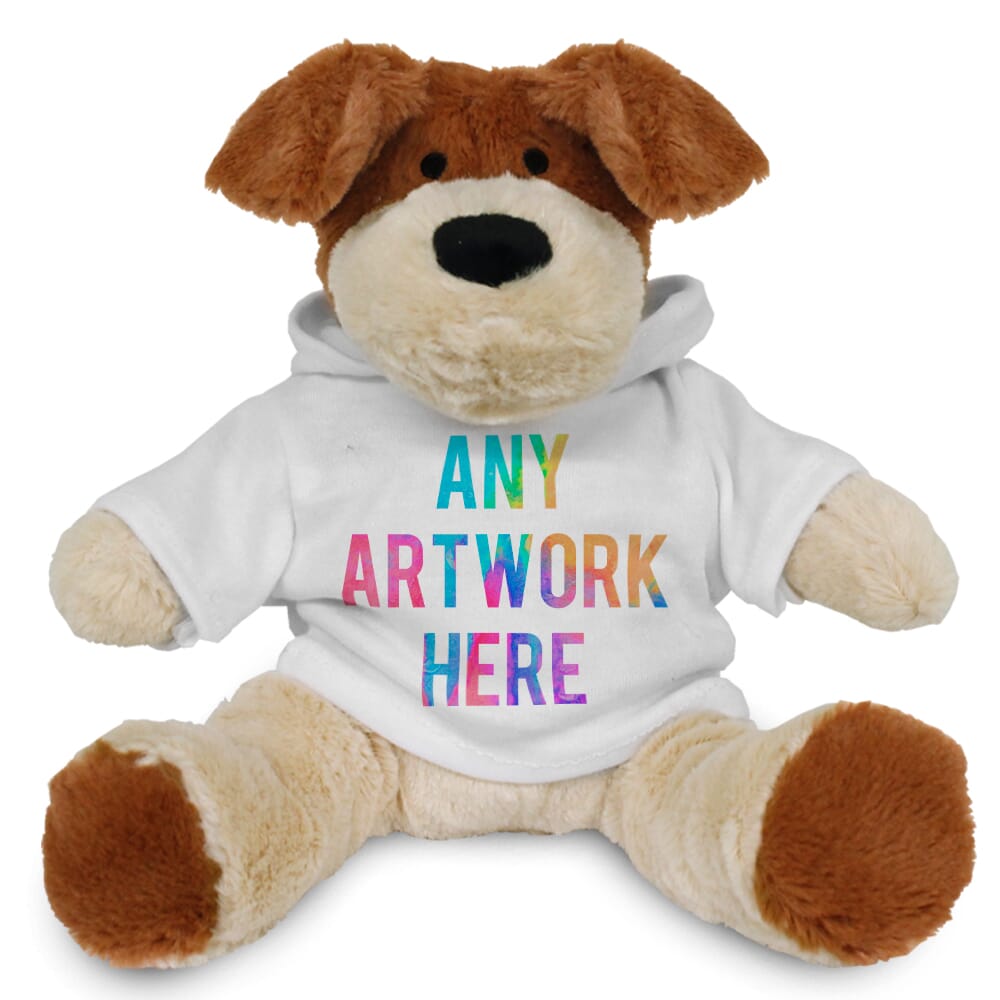 20cm Darcy Dog with printed White Hoody