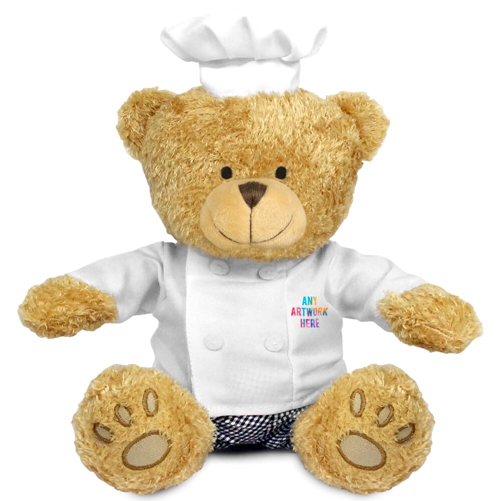 Printed Golden 22cm Edward Bear with Chef outfit