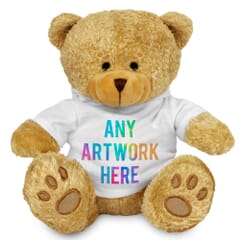 Golden 22cm Edward bear with printed White Hoody
