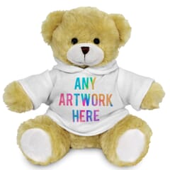 20cm Elizabeth bear with printed White Hoody