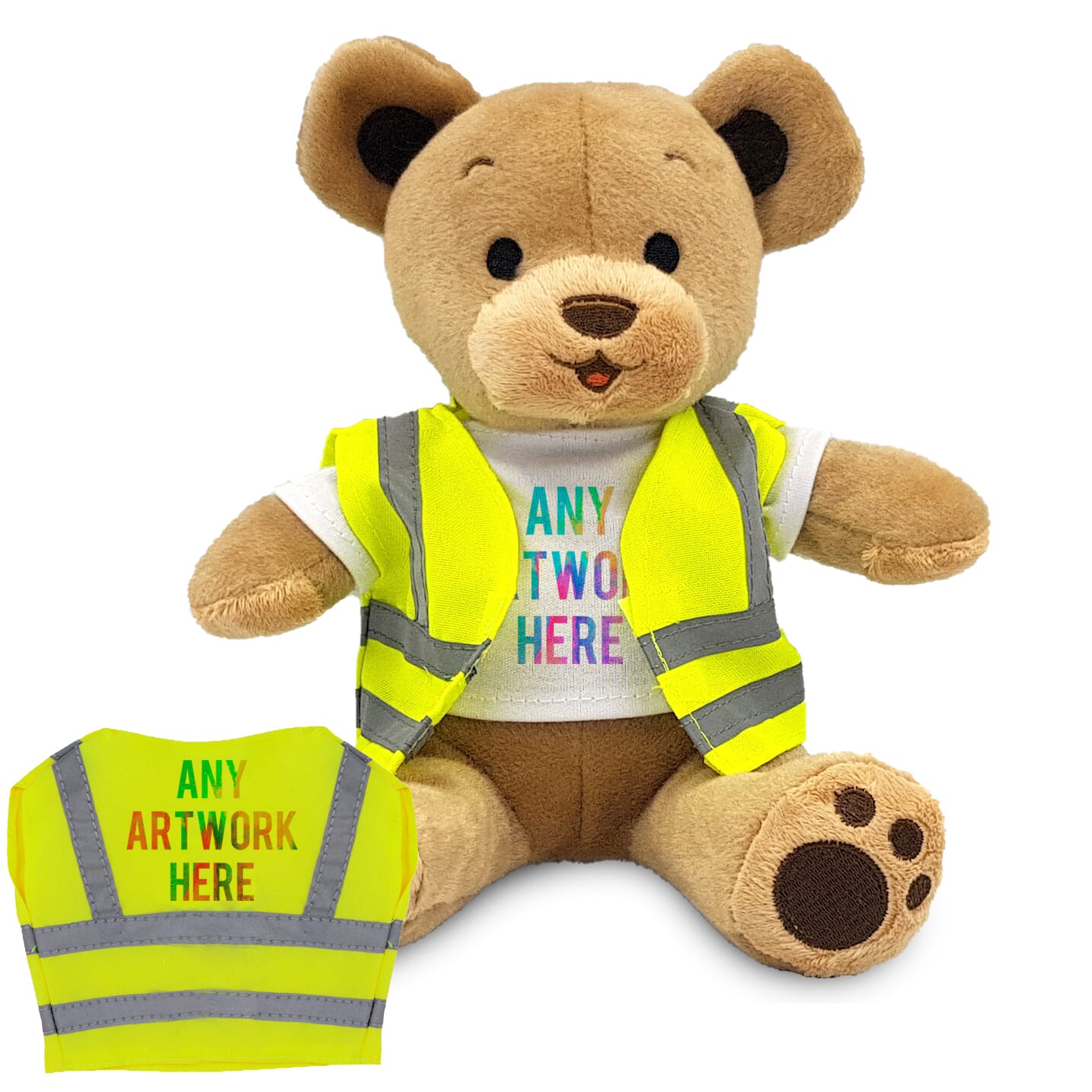 Printed 18cm Beatrice Bear with Hi-vis vest