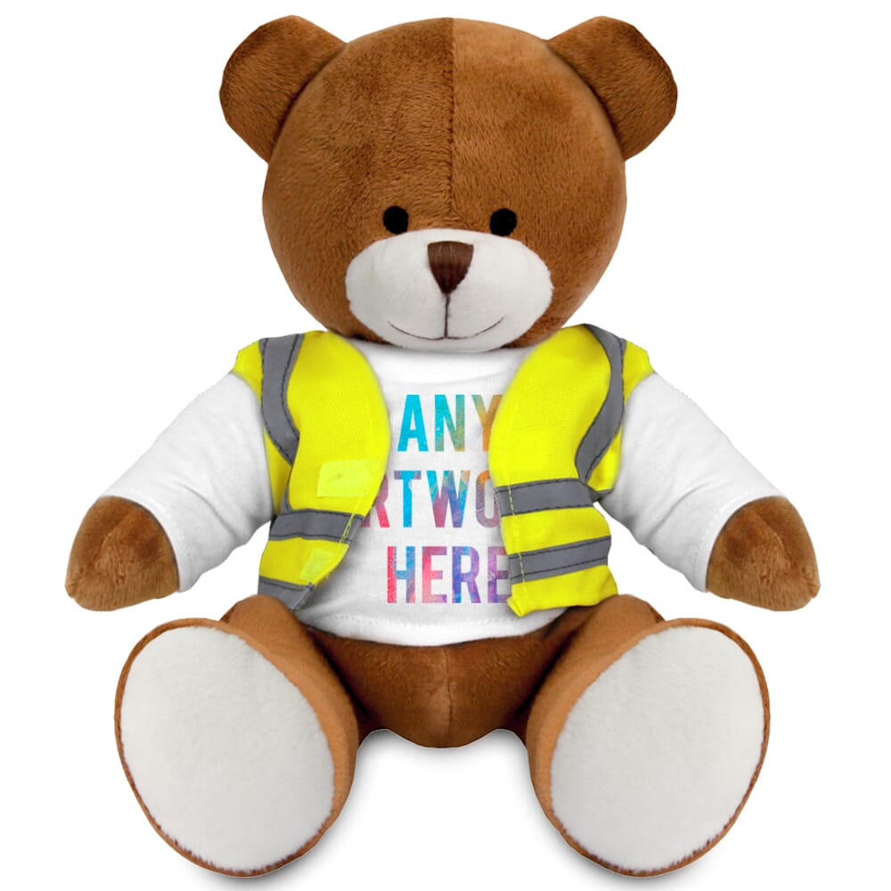 Printed 20cm Richard Bear with Hi-Vis vest