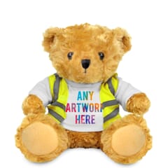 Printed 16cm Victoria bear with Hi-Vis Vest