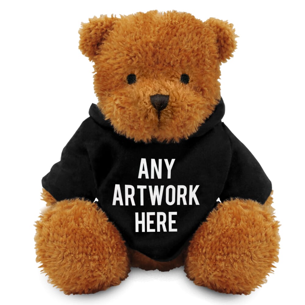 Golden 18cm James bear with printed Black Hoody