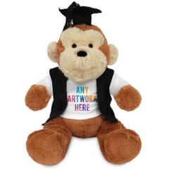 Printed 20cm Max Monkey with a Graduation Outfit