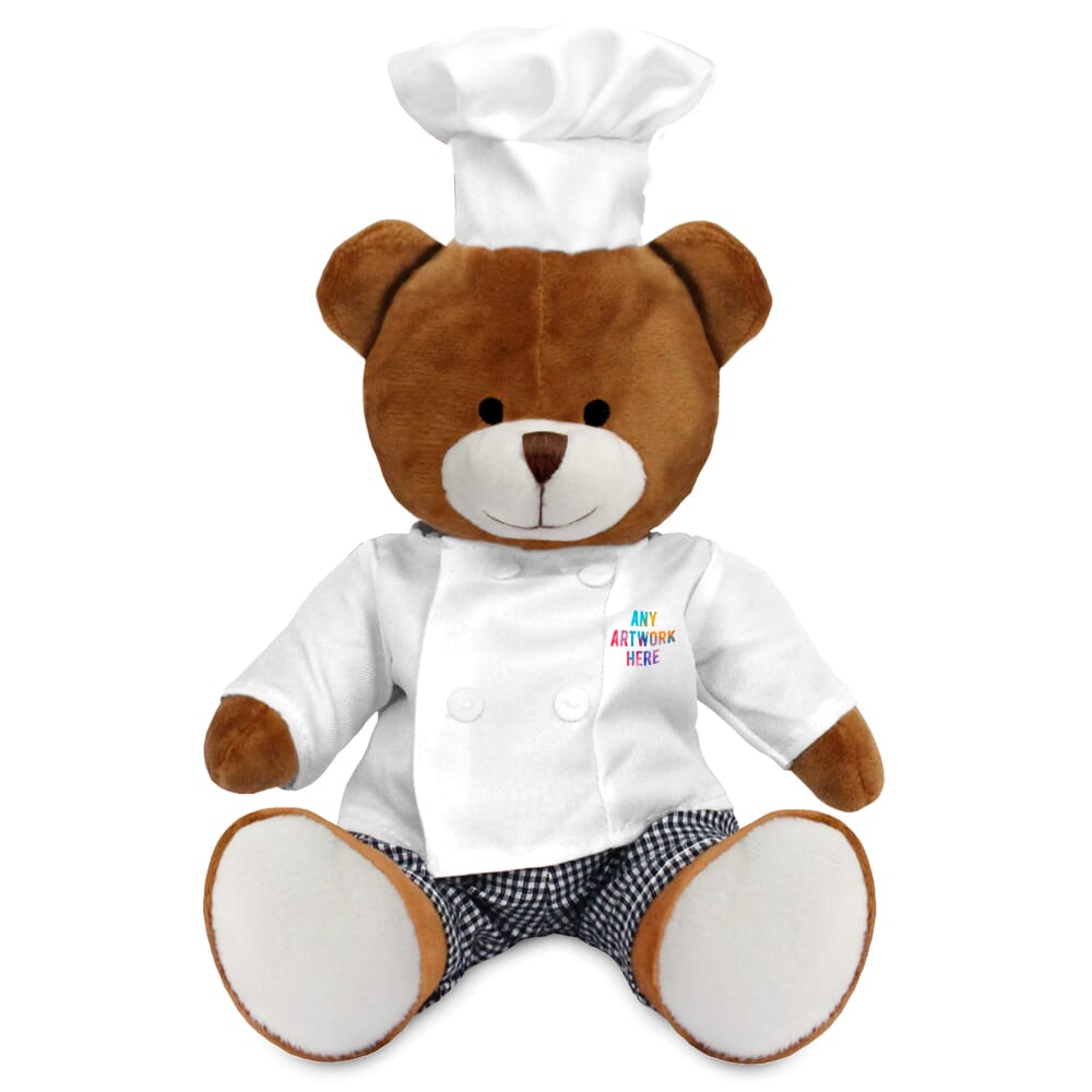 Printed 20cm Richard Bear with Chef outfit