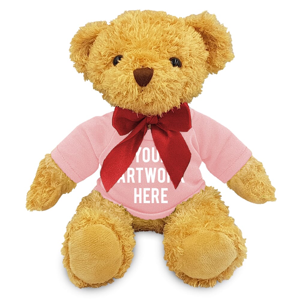 18cm William Bear with Pink t-shirt