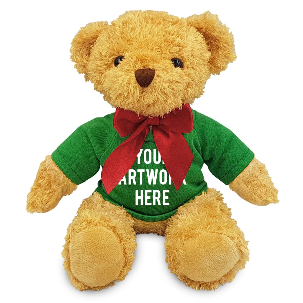 18cm William Bear with Green t-shirt