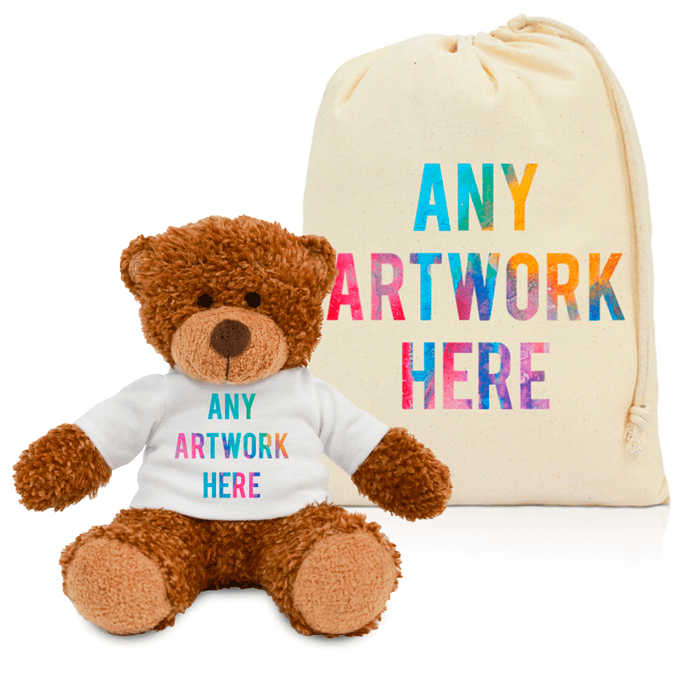 Printed Anne Bear & Drawstring Bag Combo