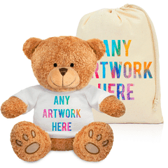 Printed Brown Edward Bear & Drawstring Bag Combo