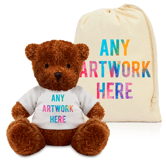 Printed Brown James Bear & Drawstring Bag Combo
