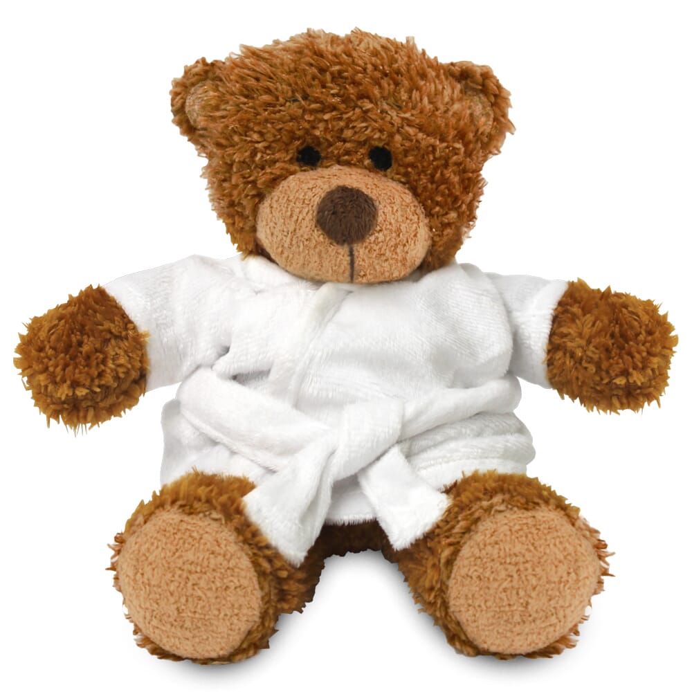 Promotional Anne Bear in Blank Dressing Gown - Branded Soft Toys - Medium Teddy Bear