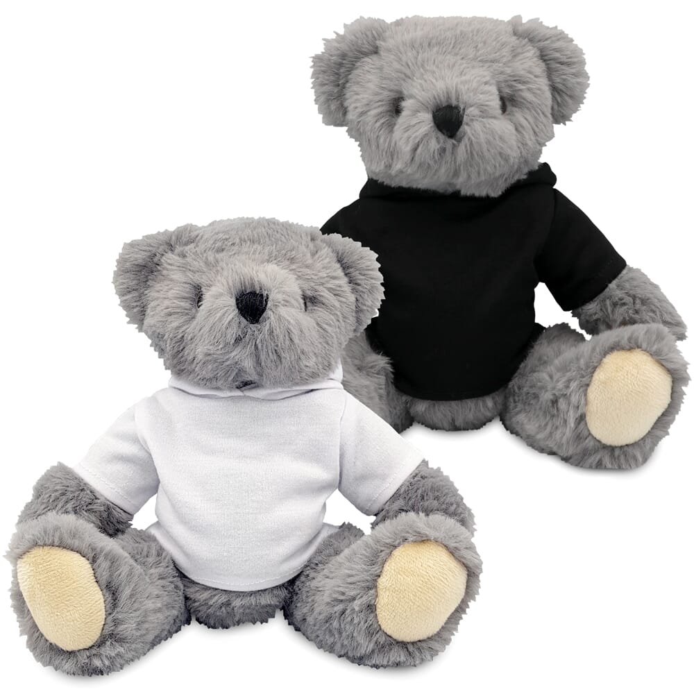 Promotional Archie Jointed Bear in Blank Hoody - Branded Soft Toys - Large Teddy Bear
