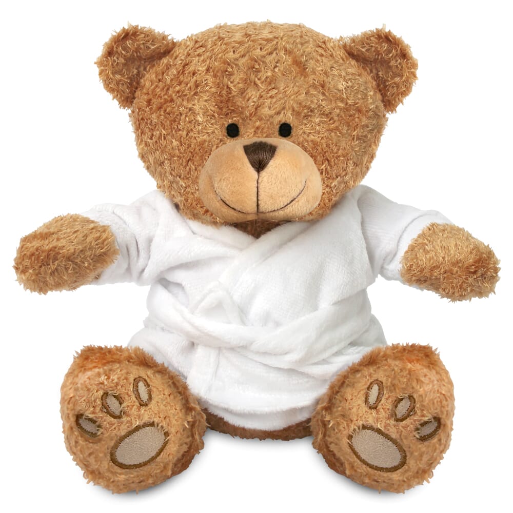 Promotional Edward I Brown Bear in Blank Dressing Gown - Branded Soft Toys - Extra Large Teddy Bear
