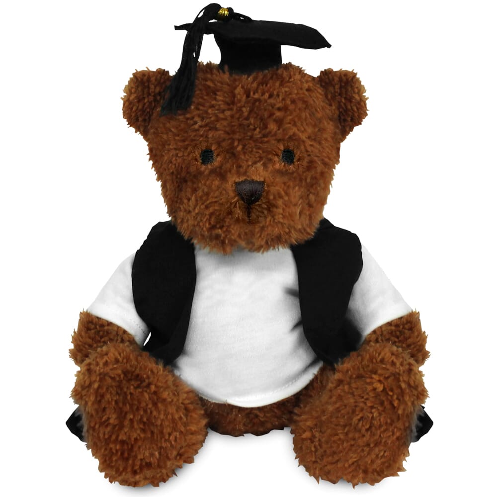 Promotional James I Brown Bear in Blank Graduation Outfit - Branded Soft Toys - Medium Teddy Bear