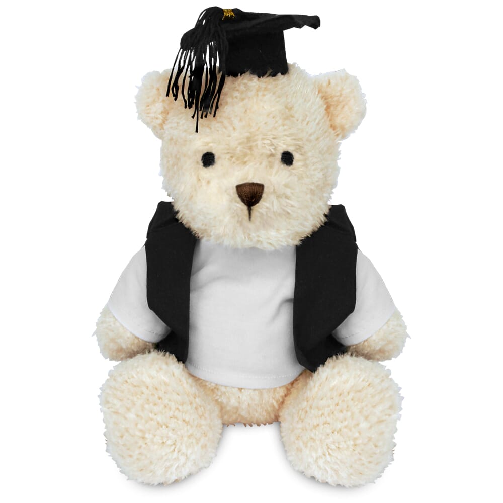 Promotional James III White Bear in BLank Graduation Outfit - Branded Soft Toys - Medium Teddy Bear