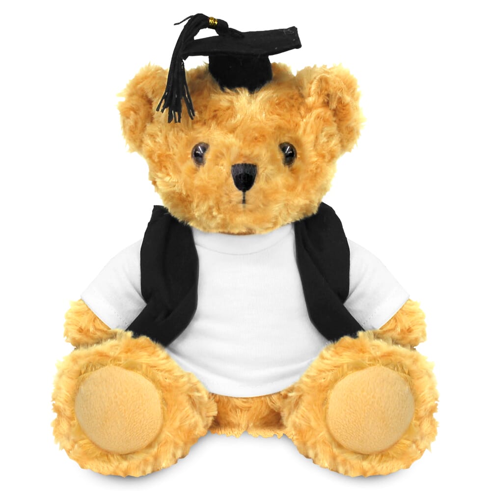 Promotional Victoria Golden Bear in Blank Graduation Outfit - Branded Soft Toys - Large Teddy Bear