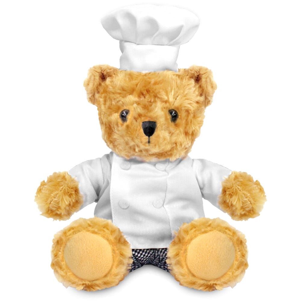 Promotional Victoria Golden Bear in Blank Chef Outfit - Branded Soft Toys - Large Teddy Bear