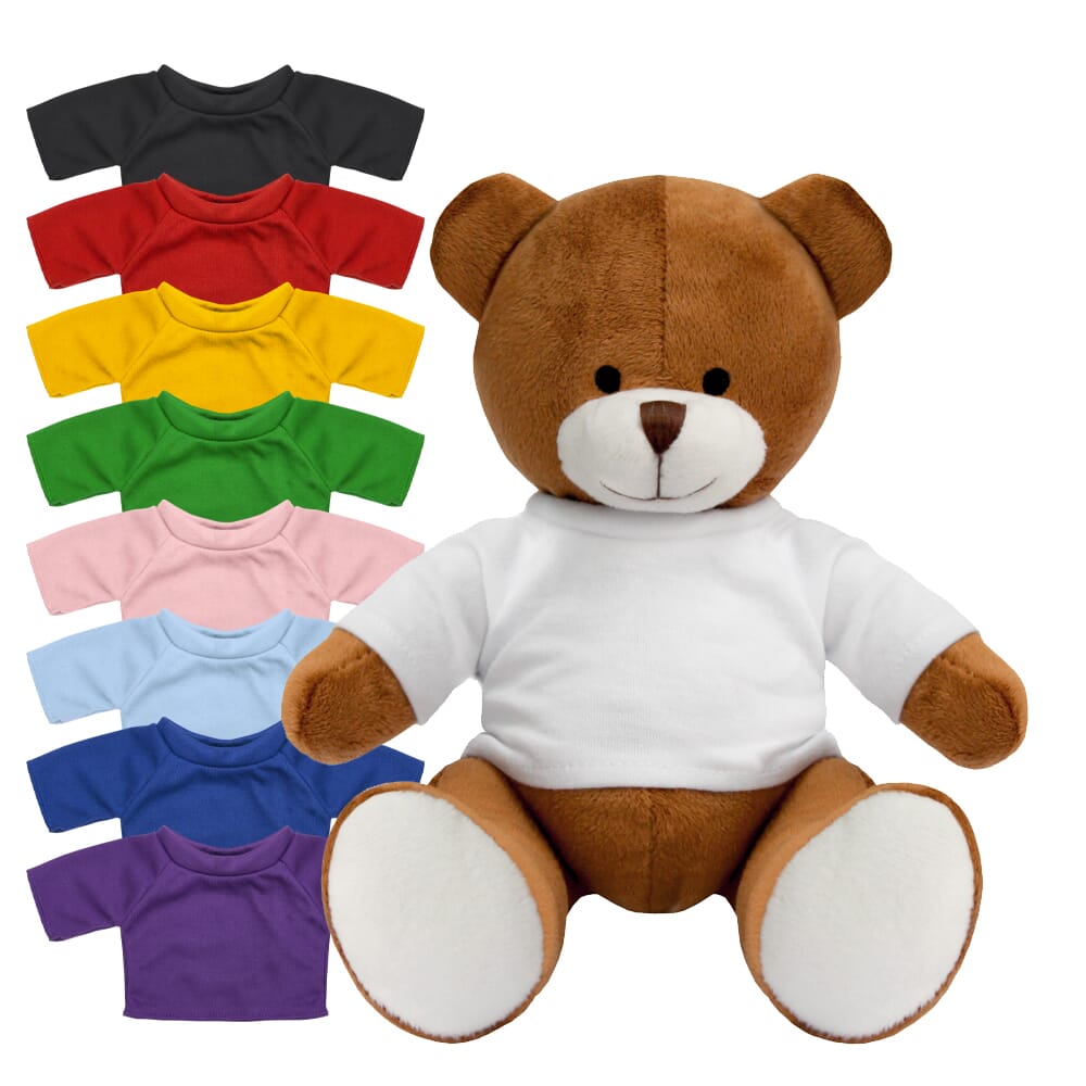 Promotional Richard Bear in Blank Coloured T-shirt - Branded Soft Toys - Large Teddy Bear